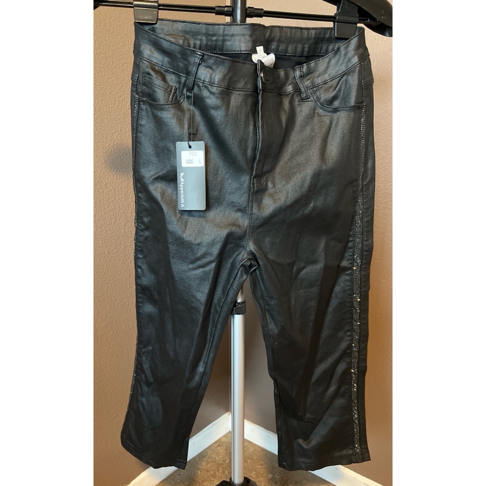 Black Faux Leather Pants